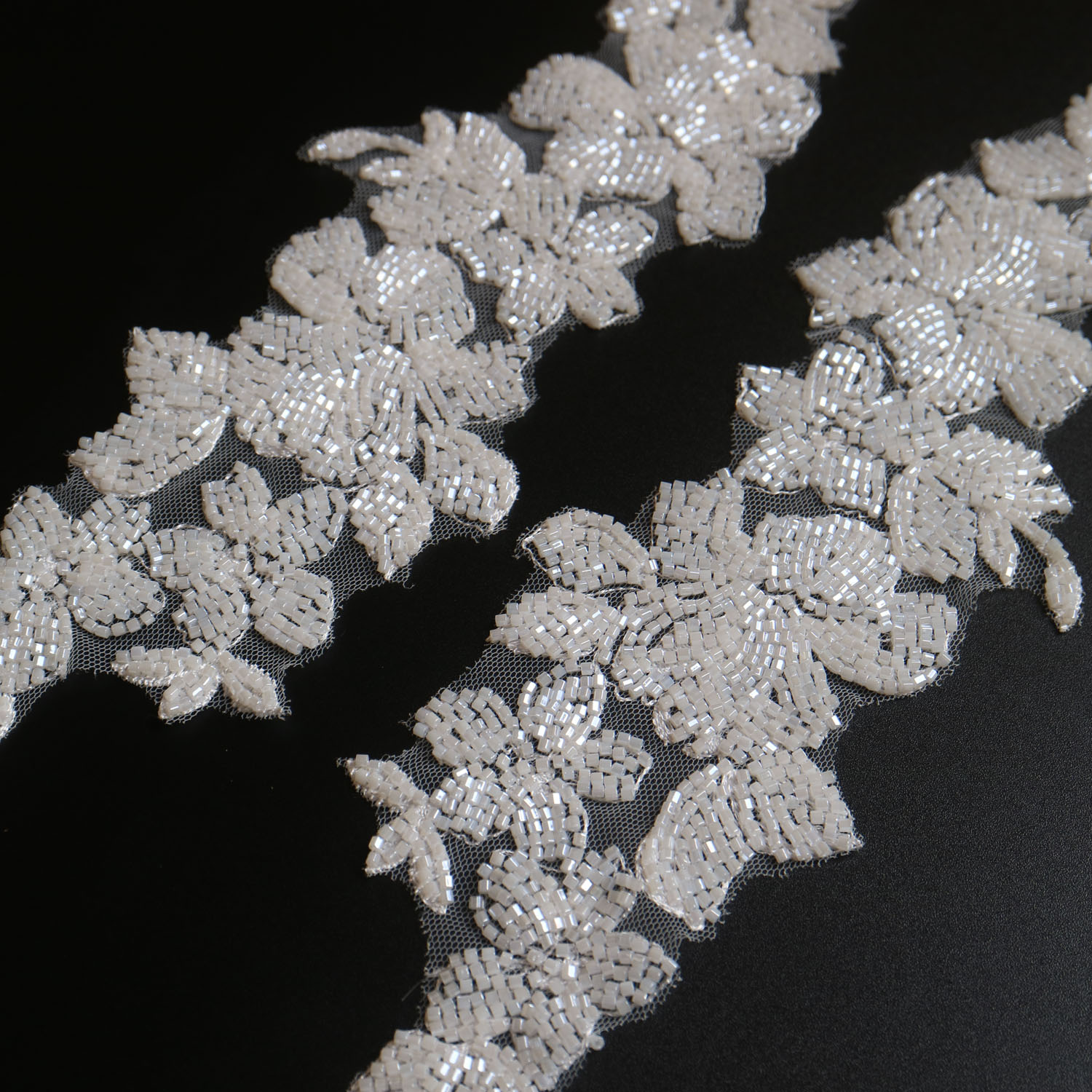 Luxury Lifestyle Photography - 1pair luxury beaded embroidery lace appliques