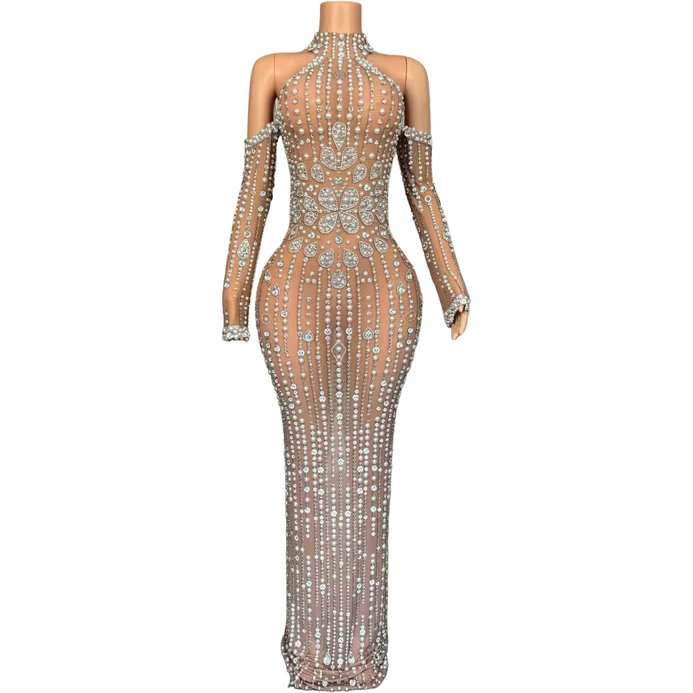 Luxury Lifestyle Photography - Luxury Pearls Sparkly Crystals Evening Dress